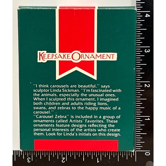 1989 HALLMARK KEEPSAKE ORNAMENT CAROUSEL ZEBRA BY LINDA SICKMAN ARTISTS FAVORITE - Picture 3 of 8